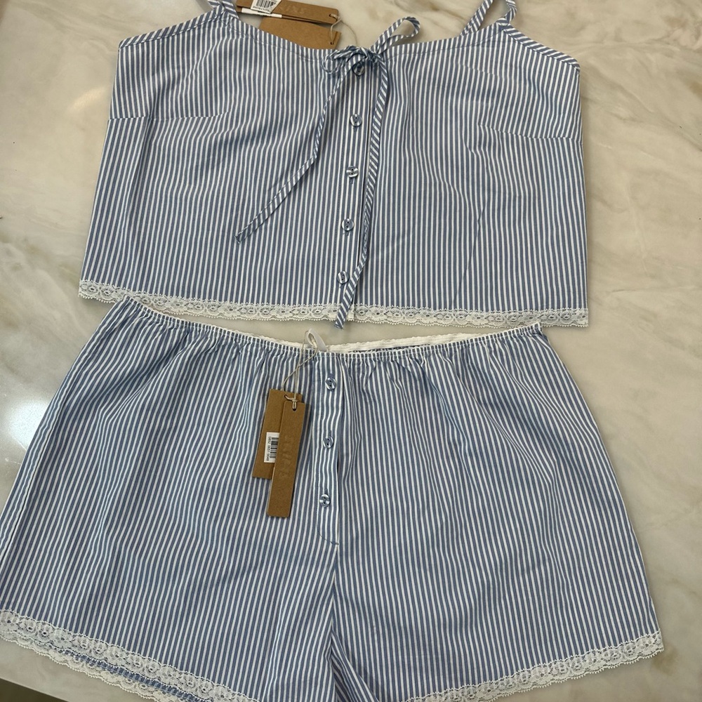 SKIMS Cotton Poplin Cami and Sleep Short Set